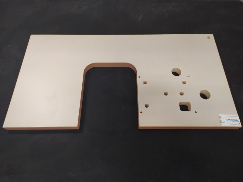 TAVOLA X JUKI 7923/UT 110X55 SAGOMATA U SENZA TAVOLETTA ESTR.B.FAGGIO LAM.BIANCO