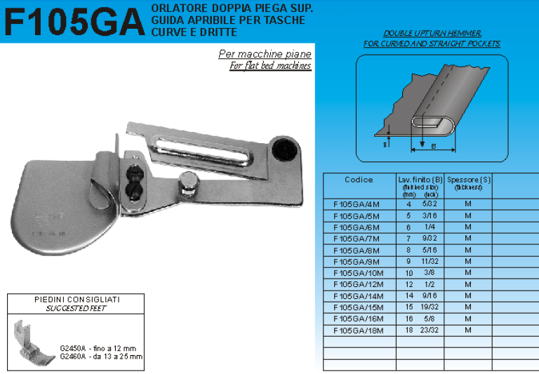 ORLATORE PIEGA DOPPIA SUP.ATTACCO SGANC.