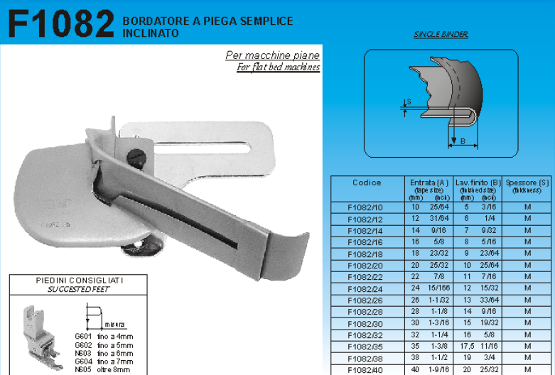 BORDATORE SEMPLICE INCLINATO