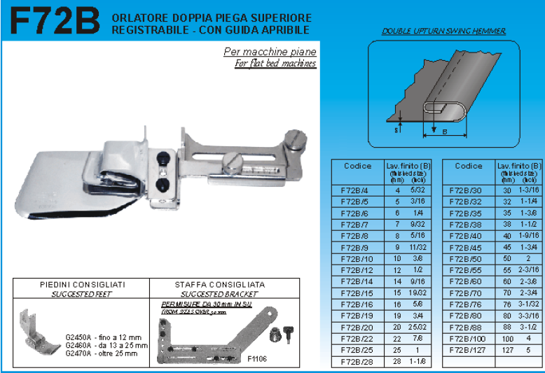 ORLATORE PIEGA DOPPIA SUPERIORE =GO230 15