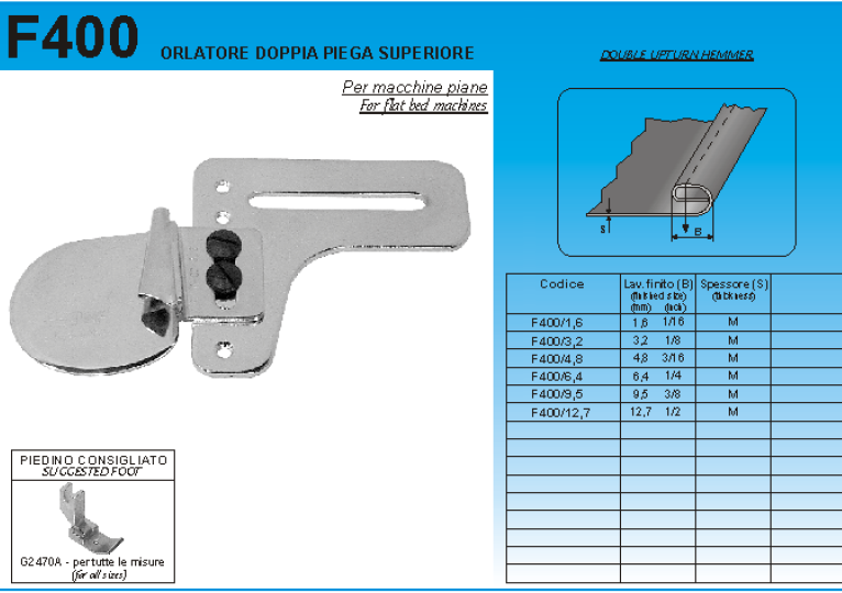 ORLATORE DOPPIA PIEGA SUPERIORE